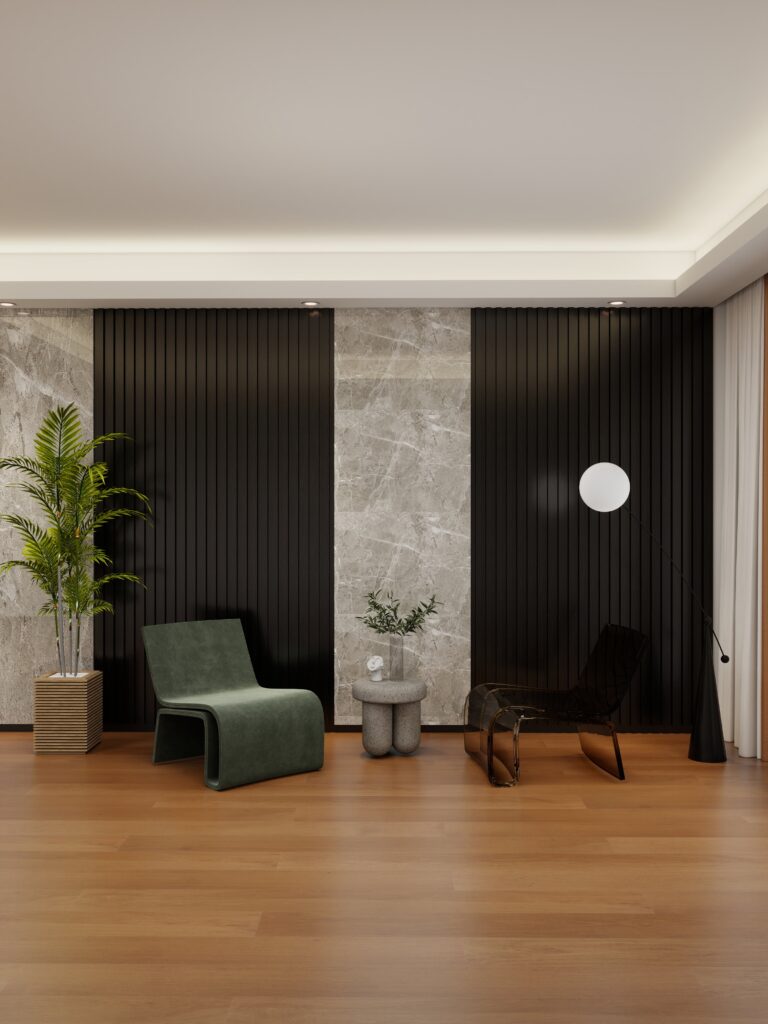 Seamless PVC Wall Panels – Black – 240cm x 15cm (Pack of 16)