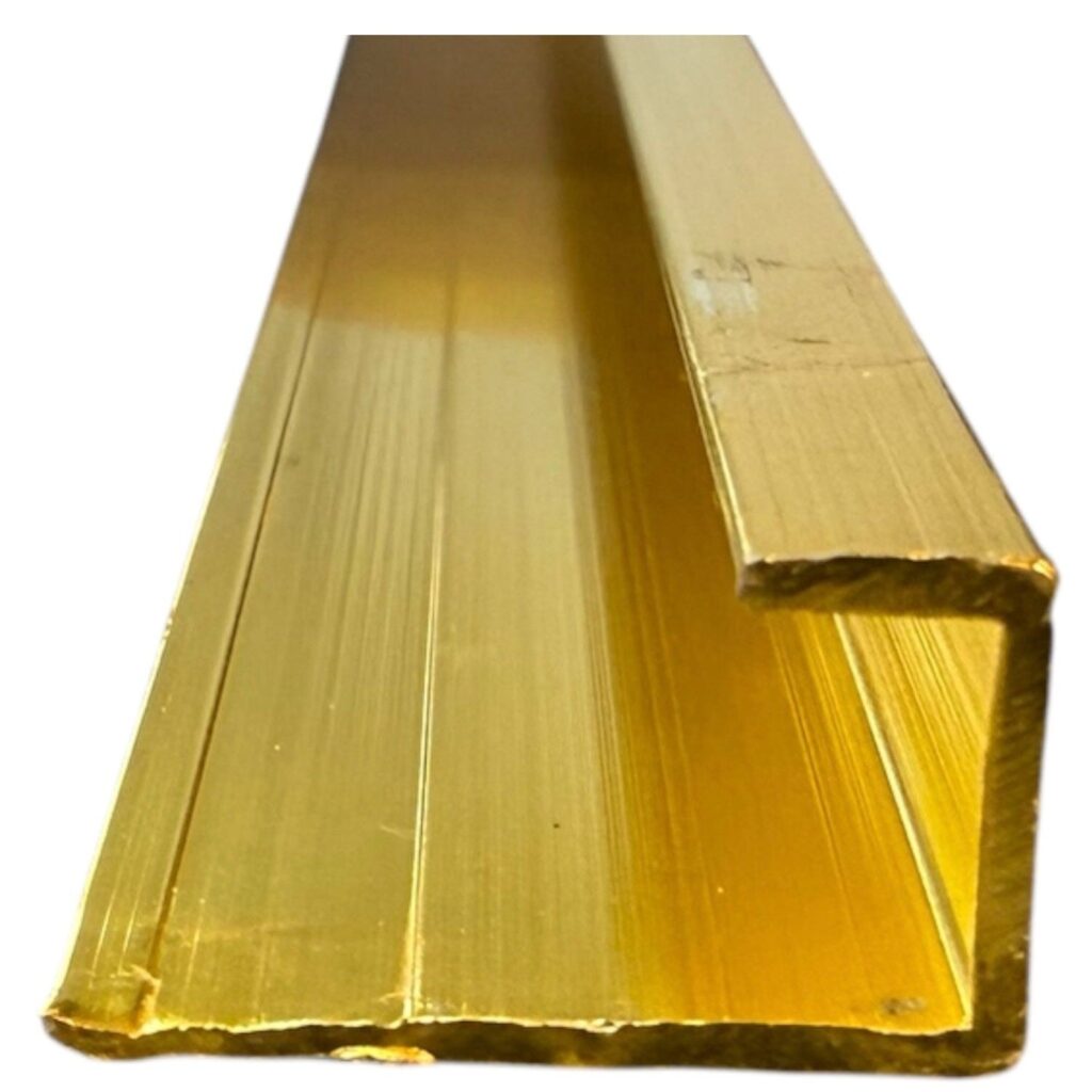 Aluminium End Strip – Gold – 300cm (Pack of 10)