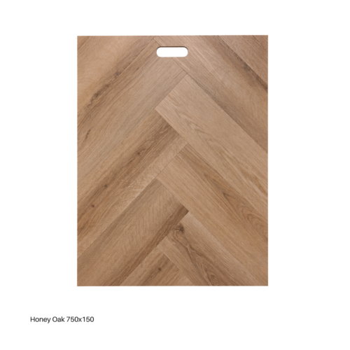 Honey Oak Herringbone LVT Flooring – 750 x 150mm