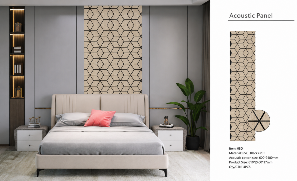 Acoustic 3D Block Wall Panels – Dark Oak – 240cm x 60cm (4 pack)