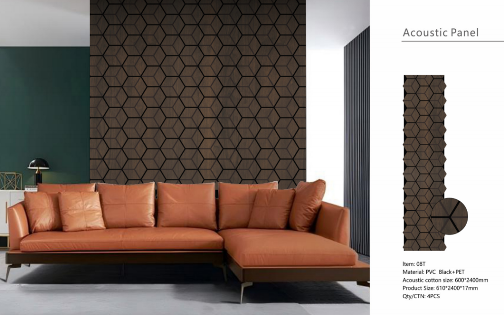 Acoustic 3D Block Wall Panels – Walnut – 240cm x 60cm (4 pack)