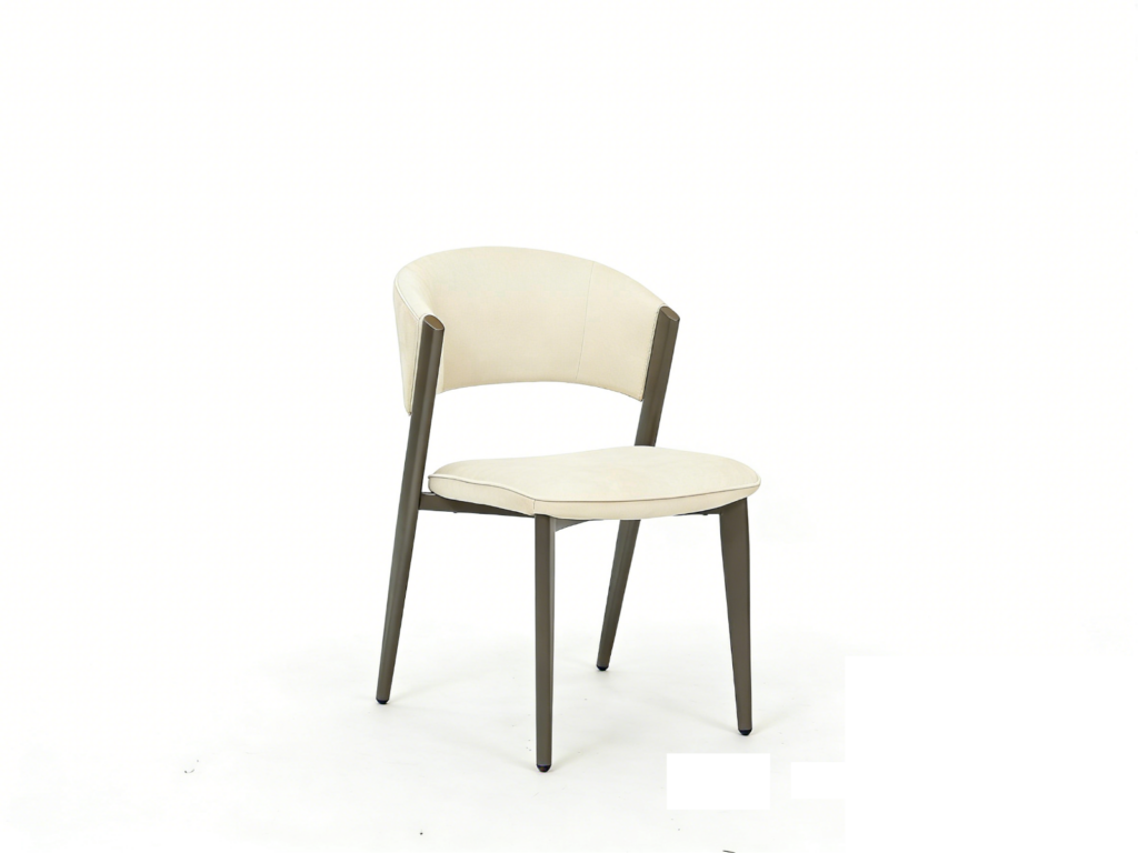 Catello Dining Chair – Walnut & Cream Fabric