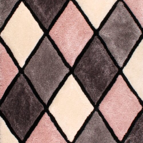 3D Carved Diamond Blush Rug