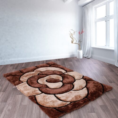 3D Carved Rose Chocolate Rug