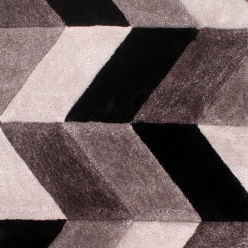 3D Carved Blazon Grey Rug
