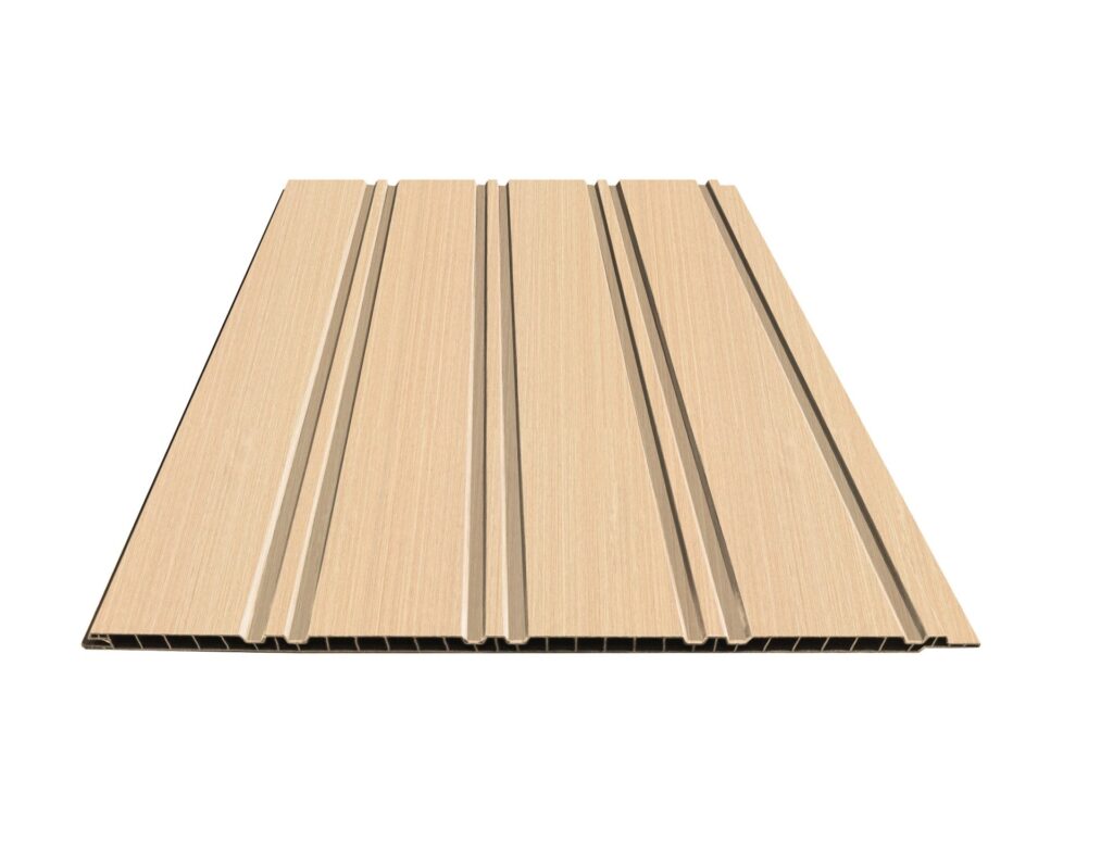 Fluted PVC Wall Panels – Oak – 240cm x 30cm (Pack of 8)