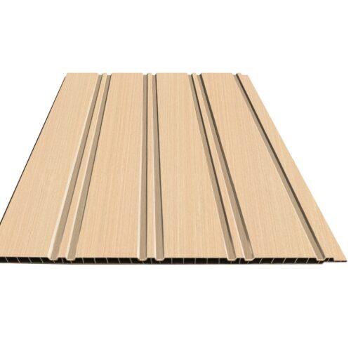 Fluted PVC Wall Panels - Oak - 240cm x 30cm (Pack of 8)