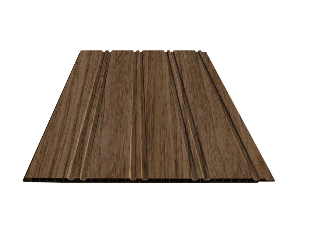 Fluted PVC Wall Panels – Walnut – 240cm x 30cm (Pack of 8)