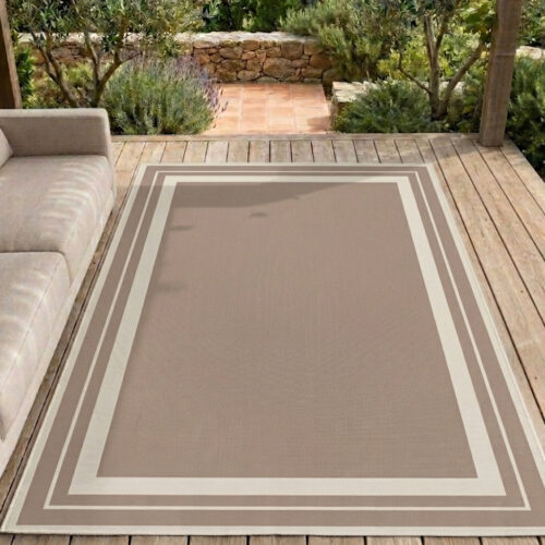 Terrace Border Natural Rug