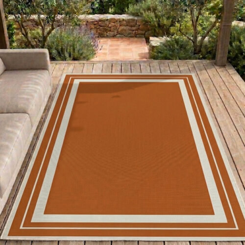 Terrace Border Terracotta Rug