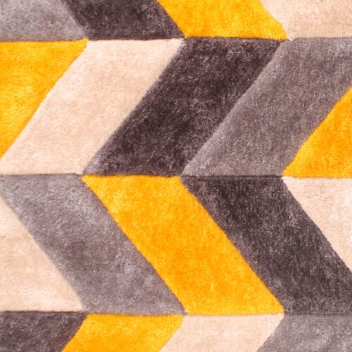 3D Carved Blazon Ochre Rug