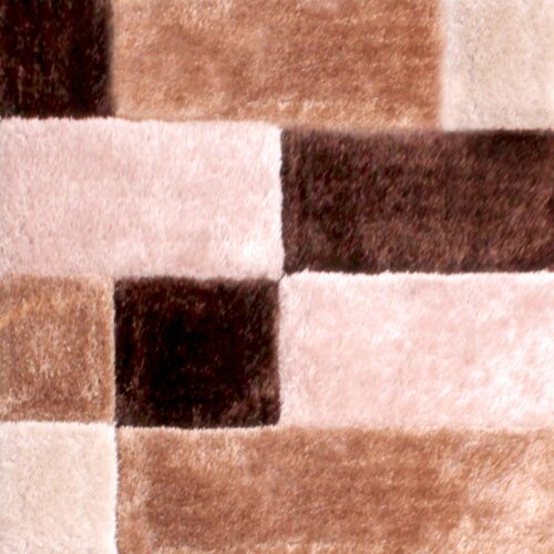 3D Carved Blocks Natural Rug