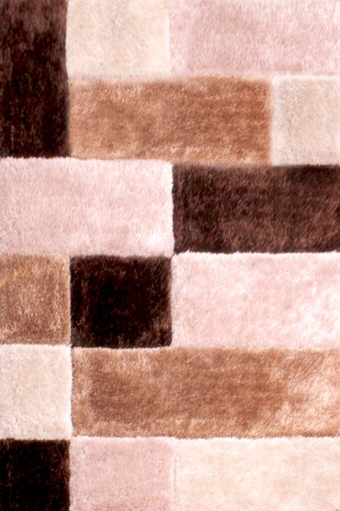 3D Carved Blocks Natural Rug