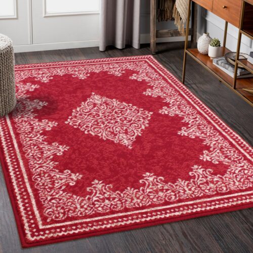 Traditional Poly Douglas Red Rug