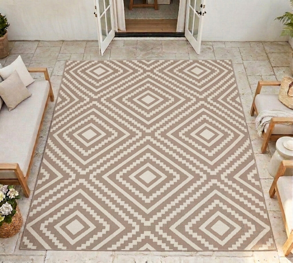 Terrace Large Diamond Natural Rug