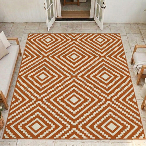Terrace Large Diamond Terracotta Rug