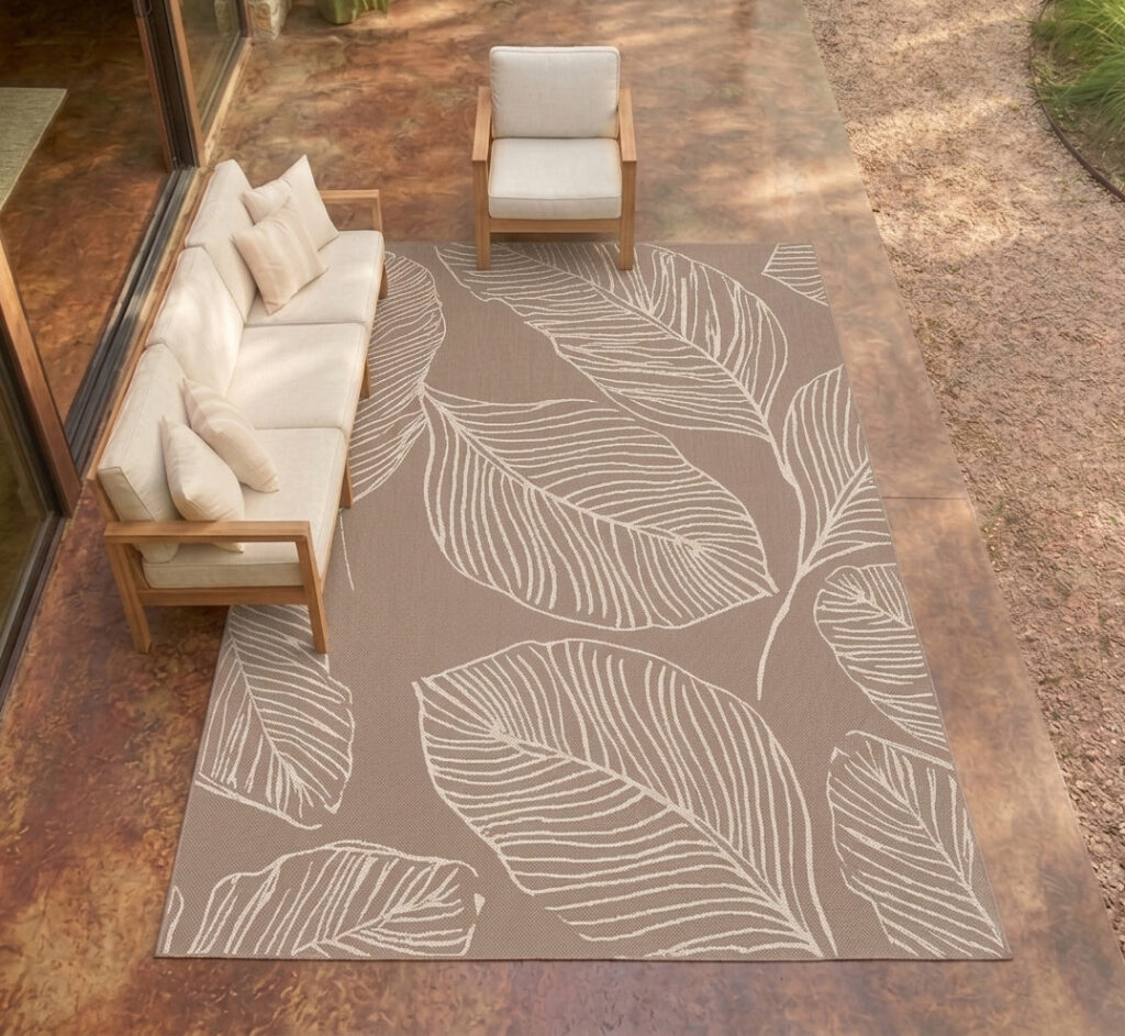 Terrace Leaf Natural Rug