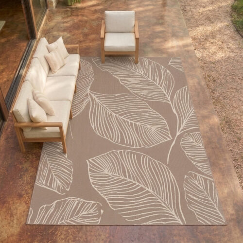 Terrace Leaf Natural Rug