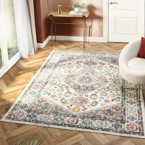 Nuevo Oscar Cream / Blue Rug