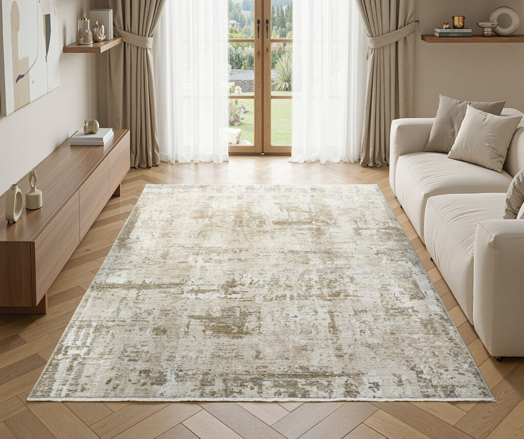Perla Bavari Cream / Green Rug