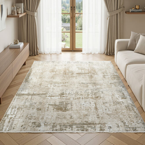 Perla Bavari Cream / Green Rug