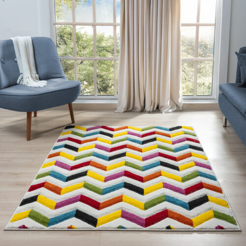 Spectra Carved Coral Multi Rug