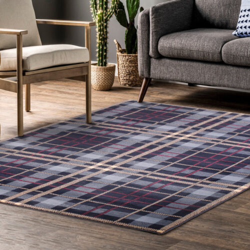 Tartan Check Blue Rug