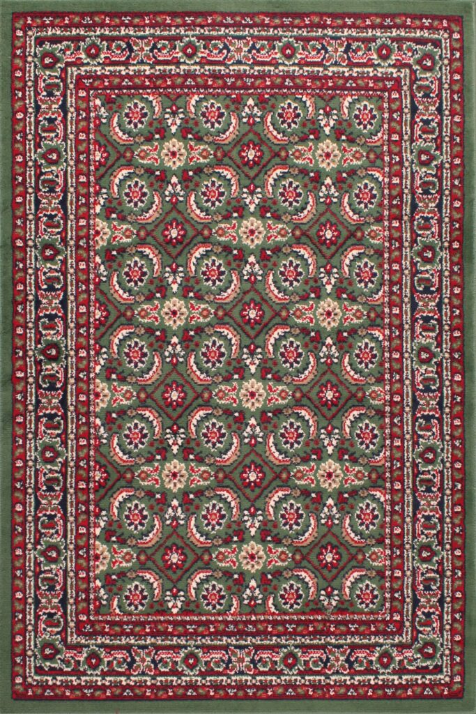 Traditional Poly Esta Green Rug