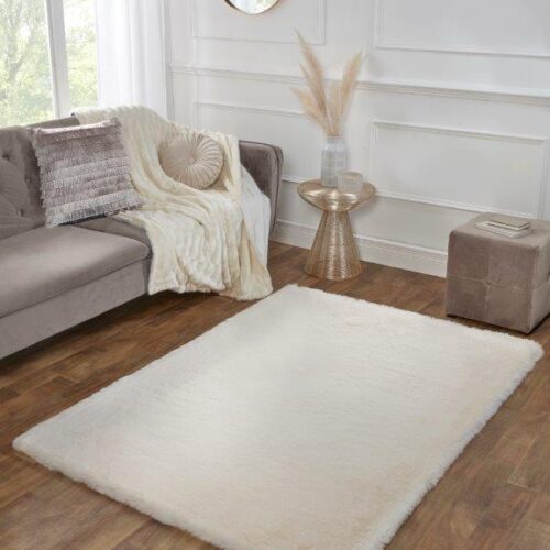 Super Luxe Faux Fur Ivory Rug