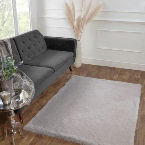 Super Luxe Faux Fur Silver Rug