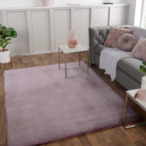 Tipped Luxe Fur Plain Amethyst Rug
