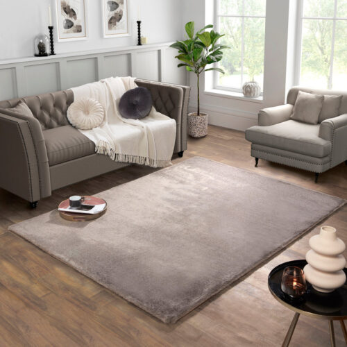 Tipped Luxe Fur Plain Mink Rug