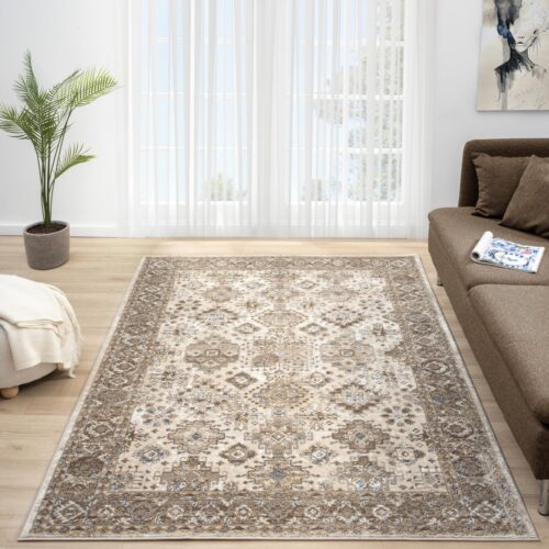 Vintage 550AQ Cream / Brown Rug