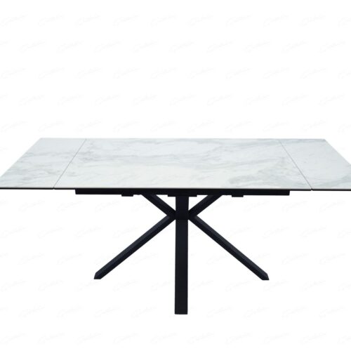 Amari Small Extending Dining Table - Grey Ceramic Marble