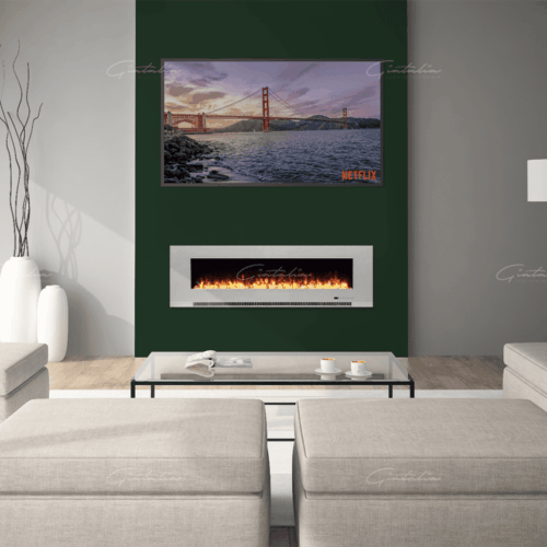 Aurora Insert Fire 50 Inch Electric Fireplace - White