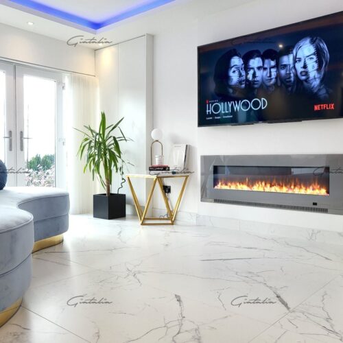 Aurora Insert Fire 60 Inch Electric Fireplace - Grey