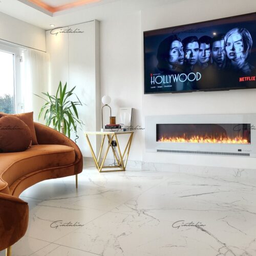 Aurora Insert Fire 60 Inch Electric Fireplace - White