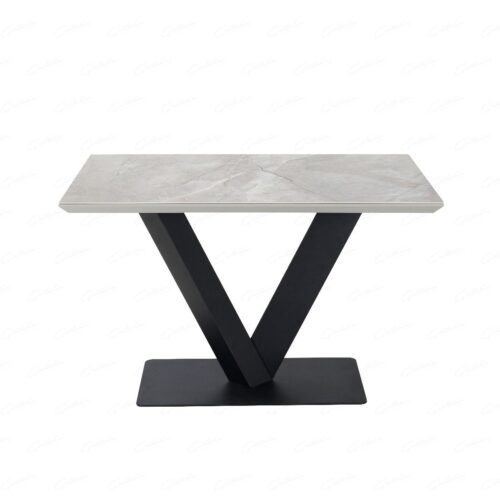 Alessia Ceramic Dining Table - Grey Ceramic Marble