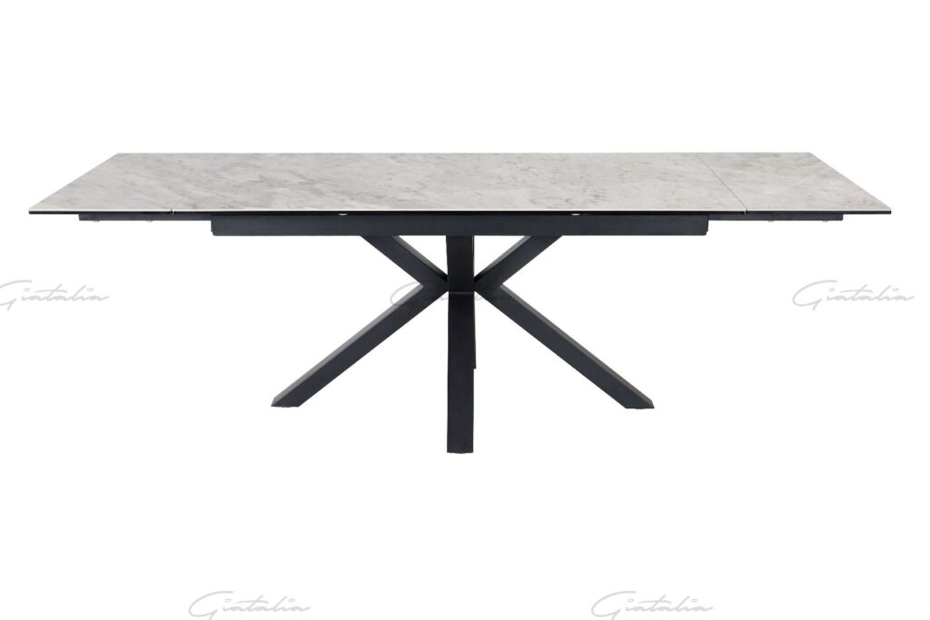 Amari Big Extending Dining Table – Grey Ceramic Marble