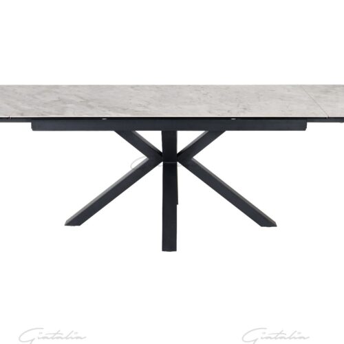 Amari Big Extending Dining Table - Grey Ceramic Marble