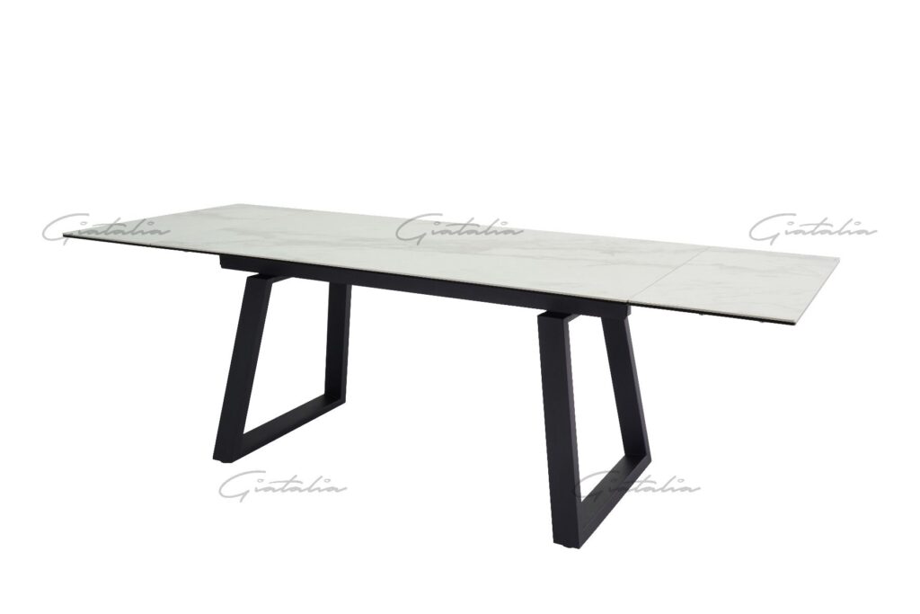 Dante Extending Dining Table – White Ceramic