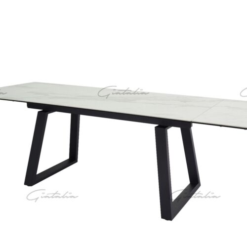 Dante Extending Dining Table - White Ceramic