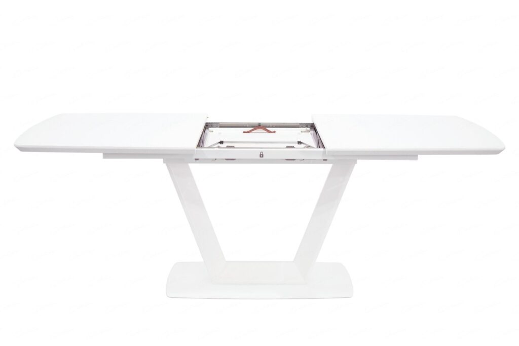 Logato Small Extending Dining Table – Matt White & Glass