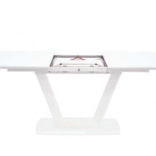 Logato Small Extending Dining Table - Matt White & Glass