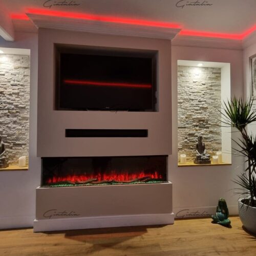 Luvelle 3D Panoramic Fire 60 Inch Electric Fireplace - Black