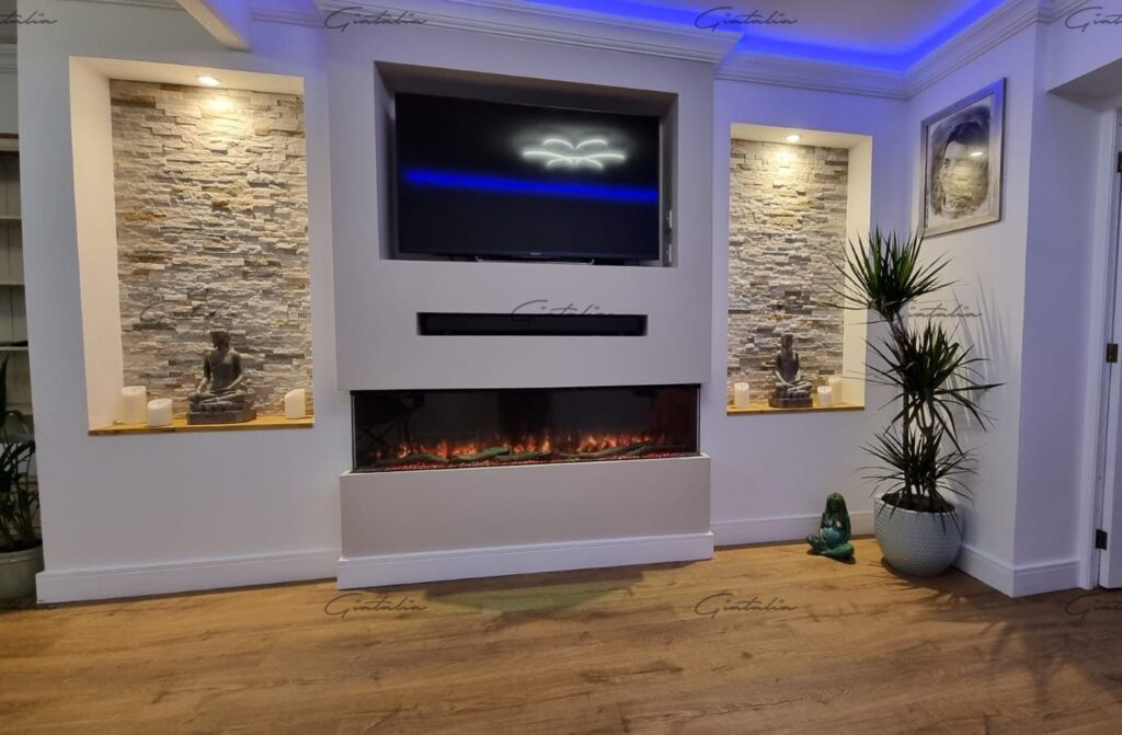 Luvelle 3D Panoramic Fire 50 Inch Electric Fireplace – Black