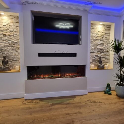 Luvelle 3D Panoramic Fire 50 Inch Electric Fireplace - Black