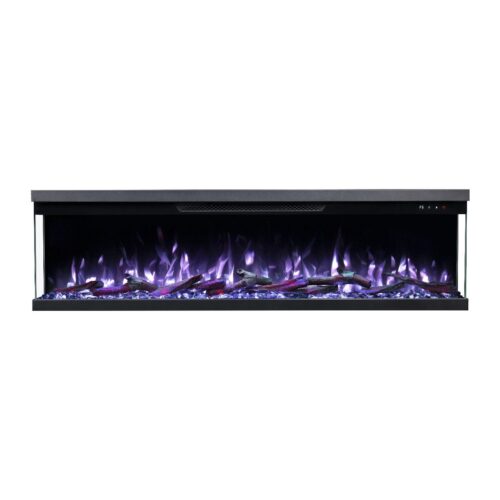 Luxion 3 Sided Fire 50 Inch Electric Fireplace - Black