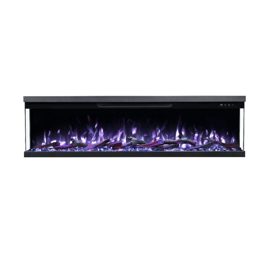 Luxion 3 Sided Fire 84 Inch Electric Fireplace – Black