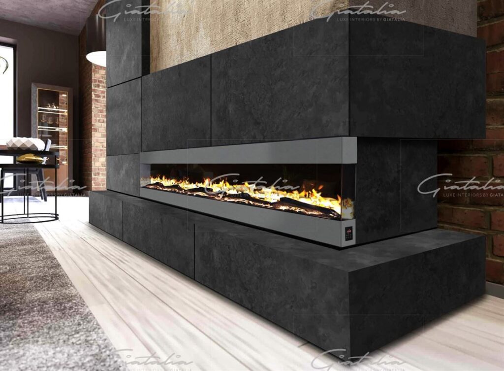 Mirage Mantel Fire 42 Inch Electric Fireplace – Grey